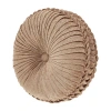 Queen Street Lakeview Beige Tufted Round Throw Pillow In Sand