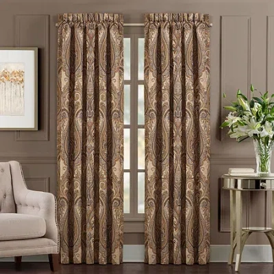 Queen Street Lakeview Rod Pocket Light-filtering Set Of 2 Curtain Panel In Sand