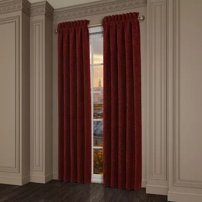 Queen Street Lavinia Rod Pocket Blackout Set Of 2 Curtain Panel In Red