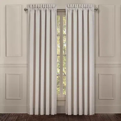 Queen Street Leanna Rod Pocket Embroidered Light-filtering Set Of 2 Curtain Panel In Sand