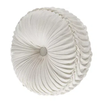 Queen Street Leanna Tufted Round Throw Pillow In White