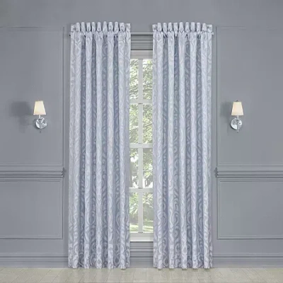 Queen Street Linda Rod Pocket Embellished Light-filtering Set Of 2 Curtain Panel In Blue