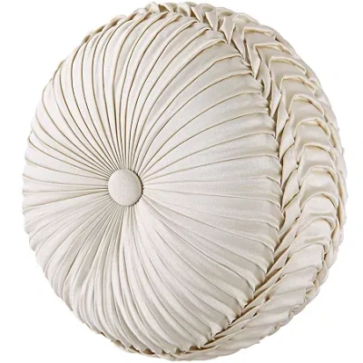 Queen Street Maddison Tufted Round Throw Pillow In White