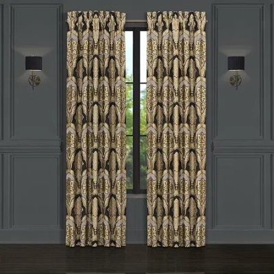 Queen Street Mandalay Rod Pocket Light-filtering Set Of 2 Curtain Panel In Black