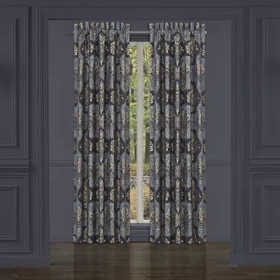 Queen Street Manila Rod Pocket Light-filtering Set Of 2 Curtain Panel In Blue