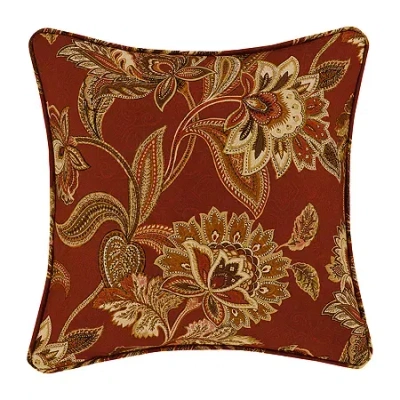 Queen Street Montecito Square Throw Pillow In Red