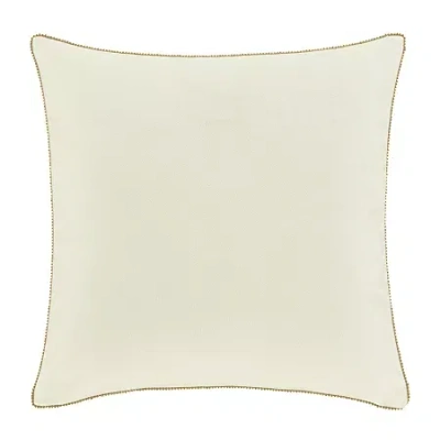 Queen Street Nicolas Winter White Embellished Square Throw Pillow