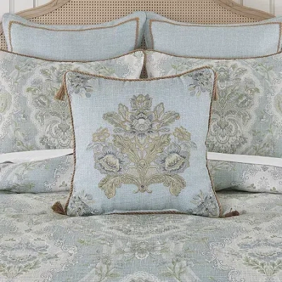 Queen Street Pasadena Square Throw Pillow In Blue