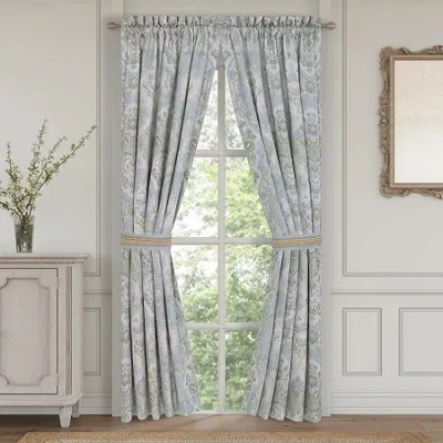 Queen Street Pomona Rod Pocket Room Darkening Set Of 2 Curtain Panel In Blue