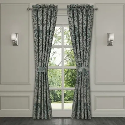 Queen Street Renee Rod Pocket Room Darkening Set Of 2 Curtain Panel In Blue