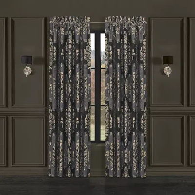 Queen Street Sayreville Rod Pocket Light-filtering Set Of 2 Curtain Panel In Gray