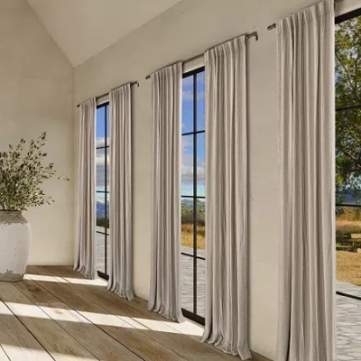 Queen Street Seacove Rod Pocket Light-filtering Single Curtain Panel In Neutral