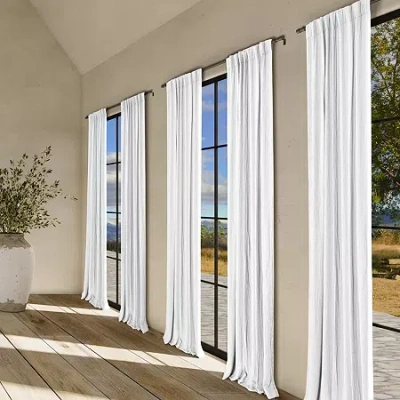 Queen Street Seacove Rod Pocket Light-filtering Single Curtain Panel In White