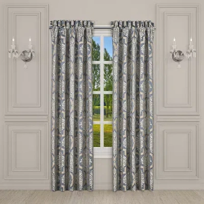 Queen Street Sondra Rod Pocket Energy Saving Light-filtering Set Of 2 Curtain Panel In Blue