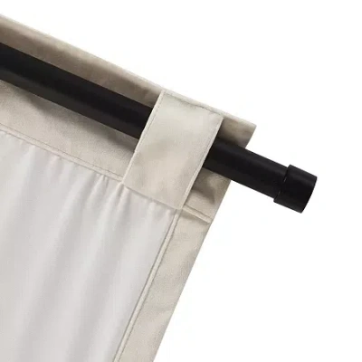 Queen Street Staton 1 In Adjustable Curtain Rod In Black