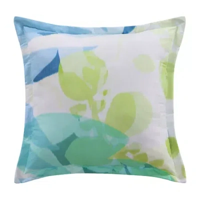 Queen Street Tahiti Square Throw Pillow In Green