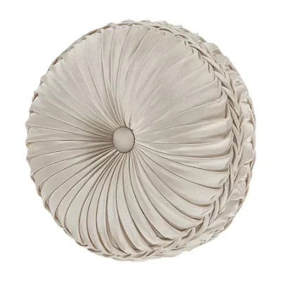 Queen Street Taylor Tufted Round Decorative Throw Pillow Round Throw Pillow In Sand