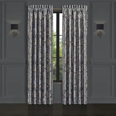 Queen Street Woodmere Rod Pocket Light-filtering Set Of 2 Curtain Panel In Blue