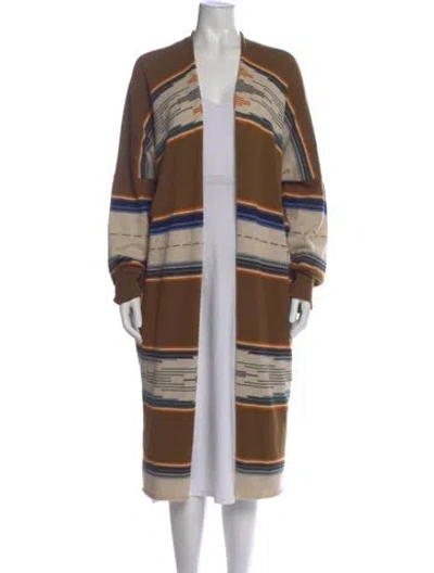 Pre-owned Queene And Belle Cashmere Striped Sweater In Brown