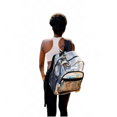 Queens Designs Clear Backpack In Black