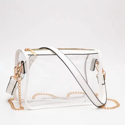 Queens Designs Clear Crossbody Bags In White