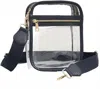 Queens Designs Clear Square Crossbody Bag In Black In Black