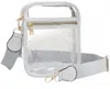 Queens Designs Clear Square Crossbody Bag In Silver In Silver