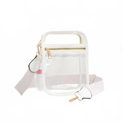 Queens Designs Clear Square Crossbody Bag In White