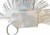Queens Designs Vegan Leather Wristlet In Cream In White