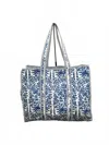 Queens Designs Women's Large Quilted Tote Bag In Blue Willow In Multi