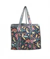 Queens Designs Women's Large Quilted Tote Bag In Denim Dreams In Multi