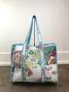 Queens Designs Women's Large Quilted Tote Bag In White Garden In Multi