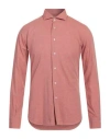 Queensway Man Shirt Rust Size 15 Cotton In Red