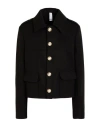 Queguapa Woman Coat Black Size M Polyester, Acrylic, Wool In Black