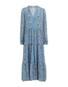 Queguapa Woman Midi Dress Pastel Blue Size L Polyester In Blue