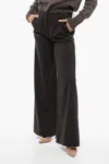 Quelle2 Virgin Wool Pants With Wide-leg Fit In Brown