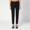 Quelledue Black Wool Blend Slim Trousers