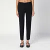 Quelledue Black Wool Blend Slim Trousers In Black