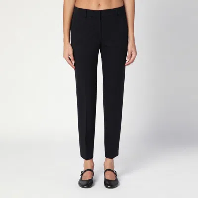 Quelledue Black Wool Blend Slim Trousers