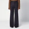 QUELLEDUE QUELLEDUE BLUE WOOL BLEND PINSTRIPE TROUSERS