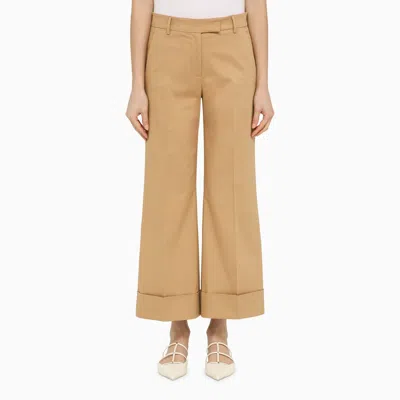 Quelledue Desert-coloured Cotton Trousers In Tan