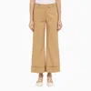 Quelledue Turn-up Flared Pants In Tan