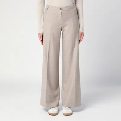 QUELLEDUE QUELLEDUE GREY MÉLANGE WOOL TROUSERS
