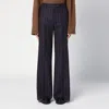 Quelledue Pinstripe Wool-blend Tailored Pants In Black