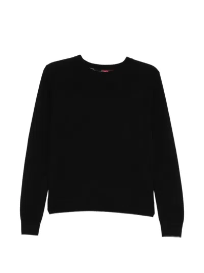 Quetsche Floral-print Lace-panel Sweater In Black