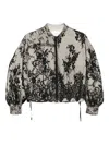 Quetsche Lace Bomber Jacket In Black