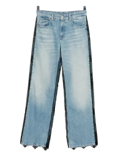 Quetsche Lace-embellished Jeans In Blue