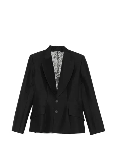 Quetsche Lace-panelled Blazer In Black