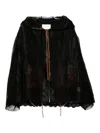 Quetsche Layered Lace Hooded Jacket In Black