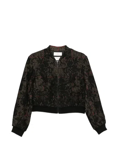Quetsche Prince Of Wales Check Bomber Jacket In 블랙